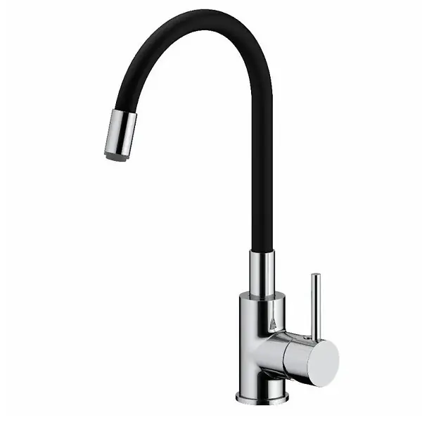 Pas Cher Siko mitigeur cuisine à mémoire de forme, courbe en silicone noir (SIKOBSLPRO290C)