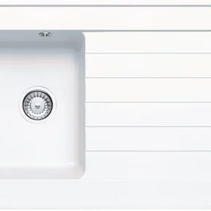 Evier de cuisine composite blanc 120x60 cm 1 bac 1 egouttoir Jasna - FRANKE Pas Cher