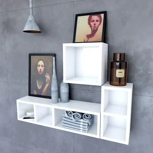 Etagère murale 30x30x20cm carrée blanche de rangement 1 emplacement - PERSONALYZ CUBE AURLANE Achetez Aujourd'hui