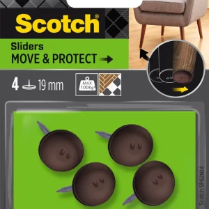 Glisseurs alvéolés clou 19 mm marrons par 4 SCOTCH Nouveauté