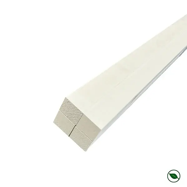 Lot de 4 tasseaux sapin du Nord prépeints blanc 2400 x 34 x 34 mm FSC FORESTEA Must-Have