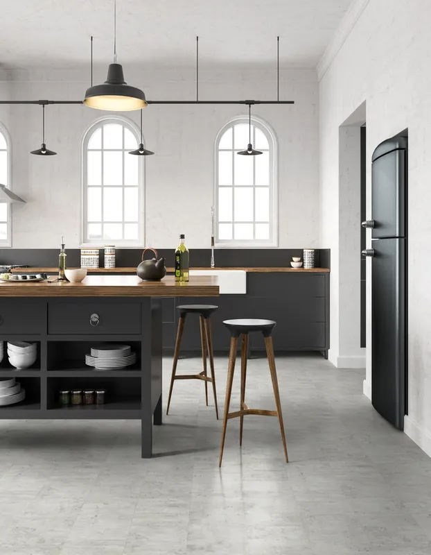 Sol PVC décor pierre blanche lumière volcanique BOOSTER rouleau de 2m vendu au m² GERFLOR Prix Cassé