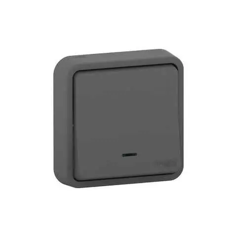Interrupteur va-et-vient IP55 + témoin lumineux encastré anthracite - Mureva Styl SCHNEIDER ELECTRIC Retour Gratuit