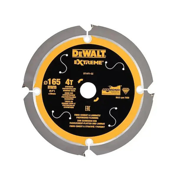 Seulement Aujourd'hui Lame de scie circulaire DEWALT DT1471-QZ denture diamant Ø165x20mm, 4 dents
