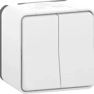 Dernier Modèle Double Interrupteur va-et-vient étanche IP55 en saillie blanc - Mureva Styl SCHNEIDER ELECTRIC