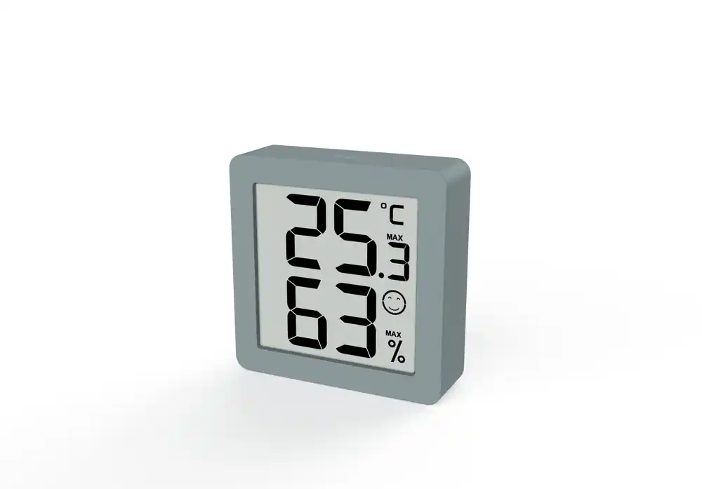 Thermometre intérieur aimanté gris Solde
