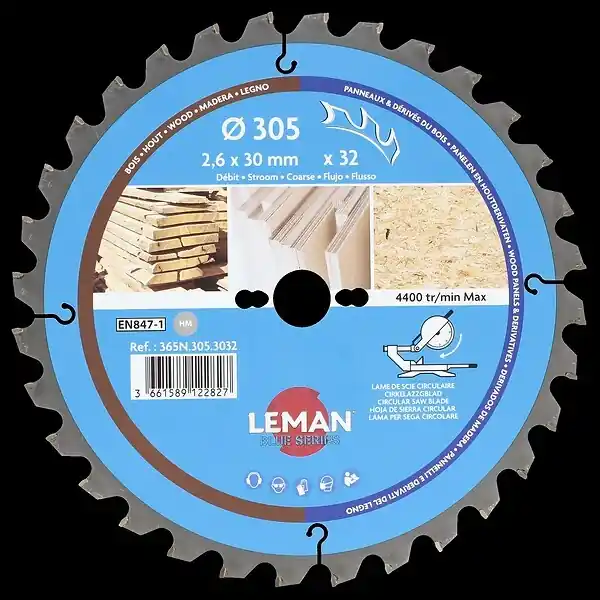 Must-Have Lame scie circulaire carbure - bois - Diam.305mm - 32 dents LEMAN