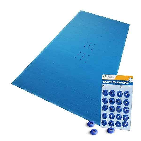 Bache piscine rectangulaire en Polyethylene 160 gr/m2 5x10m Bleue foncé VOUNOT Bon Plan