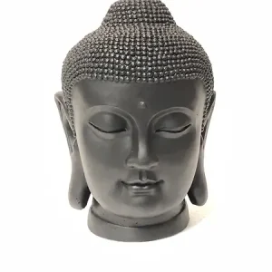Bon Marché Tête de Bouddha en fibre d‘argile - Noir - H.42xL.31xl.30cm CIDDECO