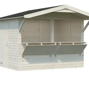 Nouvelle Collection Kiosque/Stand en bois Stella avec comptoirs pliants - 8,3 m² hors-tout - PALMAKO