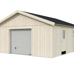 Vente Flash Garage en bois André avec porte sectionnelle motorisable - Double vitrage - 37,5 m² hors-tout - PALMAKO