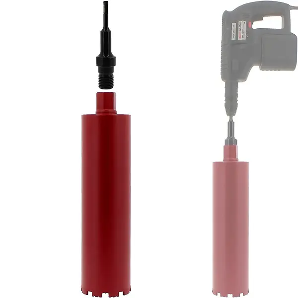 Meilleure Vente Couronne diamant Ø 116 mm avec adaptateur pour perceuse et perforateur SDS-plus GT MARKET