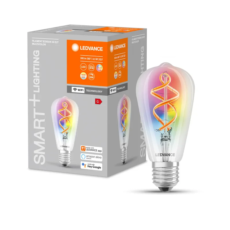 Ampoule wifi EDISON fil E27 RGBW 4.5 W = 300 lumens - LEDVANCE Must-Have