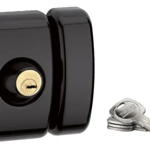 Verrou de porte d‘entrée vitrée universel à cylindre double entrée 45 mm noir 4 clés THIRARD Satisfait Ou Remboursé