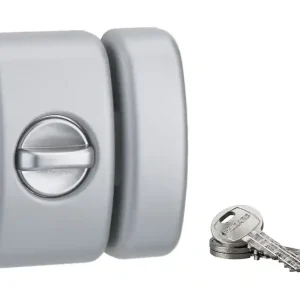 Satisfait Ou Remboursé Verrou de porte d‘entrée universel à bouton et cylindre 45 mm argent 3 clés THIRARD
