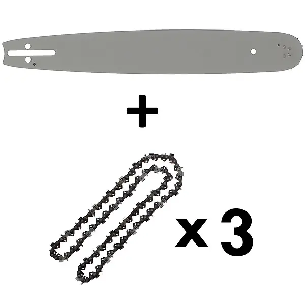 Guide 16 pouces (40 cm) avec lot de 3 chaînes 66 maillons pour tronçonneuse GT GARDEN Meilleur Choix