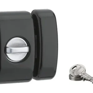 Super Prix Verrou de porte d‘entrée universel à bouton et cylindre 45 mm noir 3 clés THIRARD