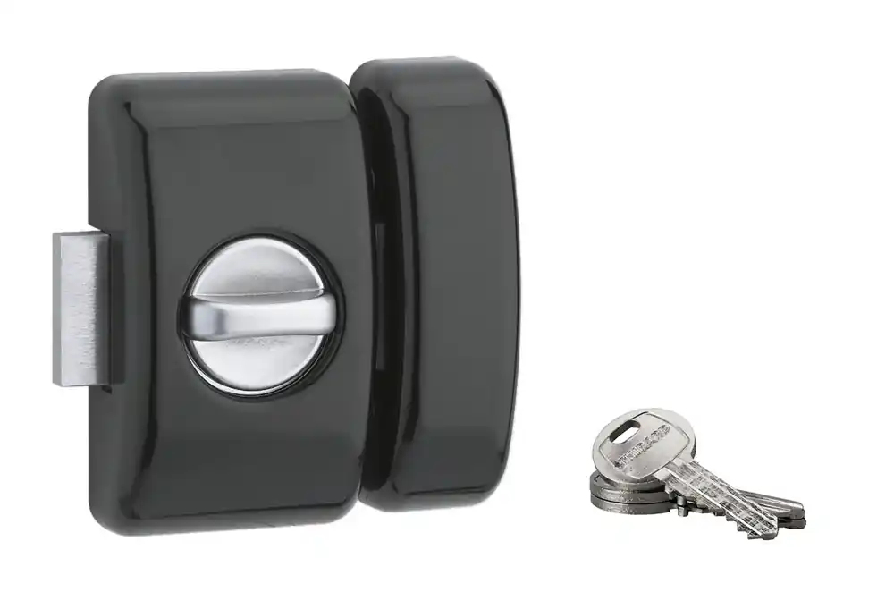 Super Prix Verrou de porte d‘entrée universel à bouton et cylindre 45 mm noir 3 clés THIRARD