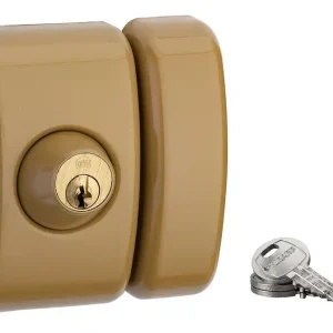 Verrou de porte d‘entrée universel à cylindre double entrée 45 mm doré 3 clés THIRARD Acheter En Ligne