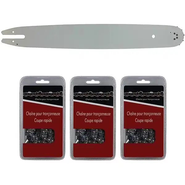 Guide 40 cm (16 pouces) + lot de 3 chaînes 55 maillons - Compatible tronçonneuses STIHL MS 181 et 21 GT MARKET Vente Directe