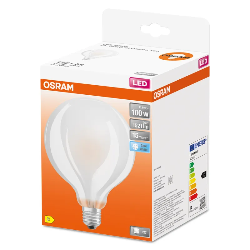 Acheter En Ligne Ampoule LED globe dépolie E27 11W 1521 lumens blanc neutre OSRAM