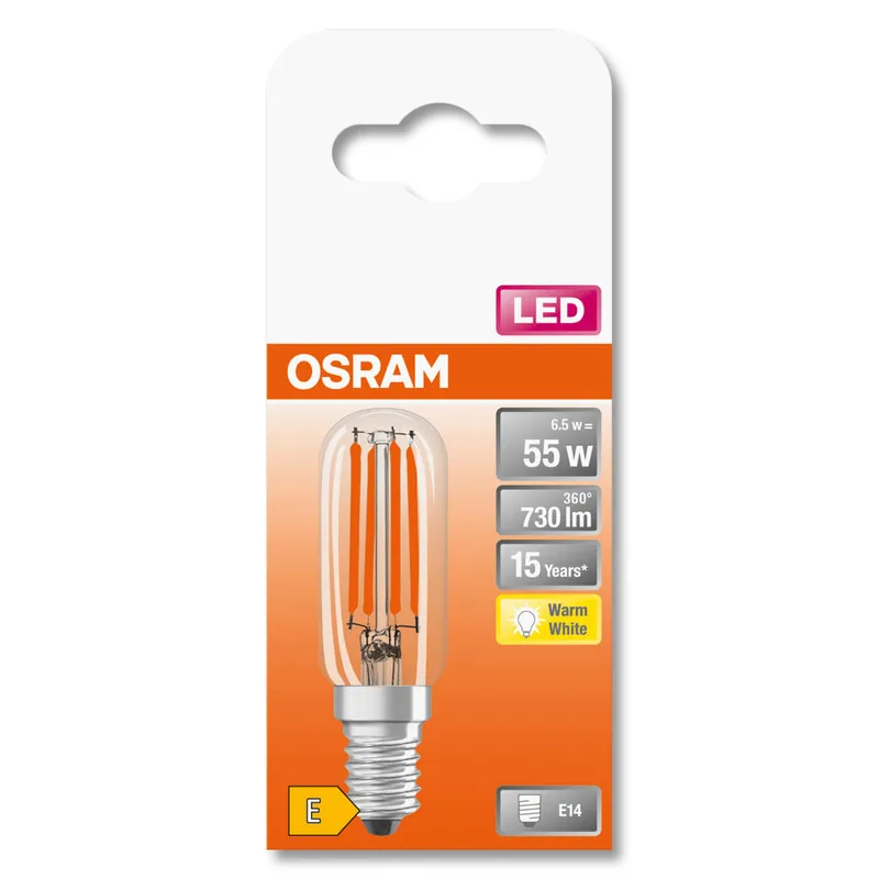 Pas Cher Ampoule LED E14 tube T26 à filament 6.5 W = 730 lumens blanc chaud OSRAM