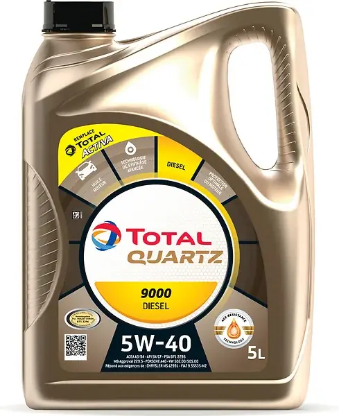Paiement Sécurisé Huile moteur synthétique 5W-40 - Quartz 9000 Diesel - 5L TOTALENERGIES