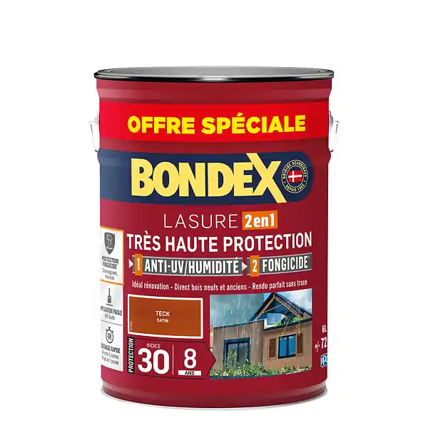Lasure extérieure bois - Teck - 6 L BONDEX Offre Exclusive