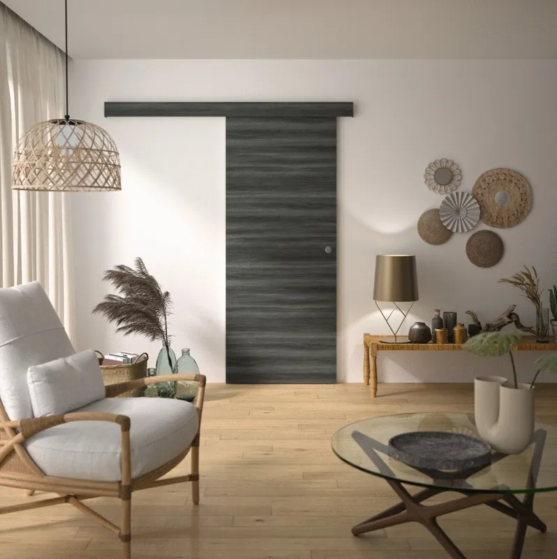 Prix Choc Porte coulissante MILANO 2 l.83cm et son rail OPTIMUM
