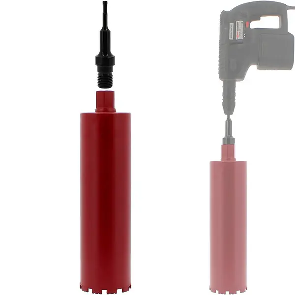 Couronne diamant Ø 120 mm avec adaptateur pour perceuse et perforateur SDS-plus GT MARKET Jusqu'à Épuisement Des Stocks