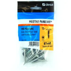 Solde Vis de pose Torx 7 x 40 mm par 12 MUSTAD