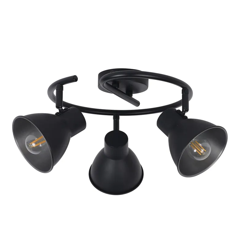 Plafonnier noir métal IP20 E14 3x40W DOCK COREP Achat Immédiat