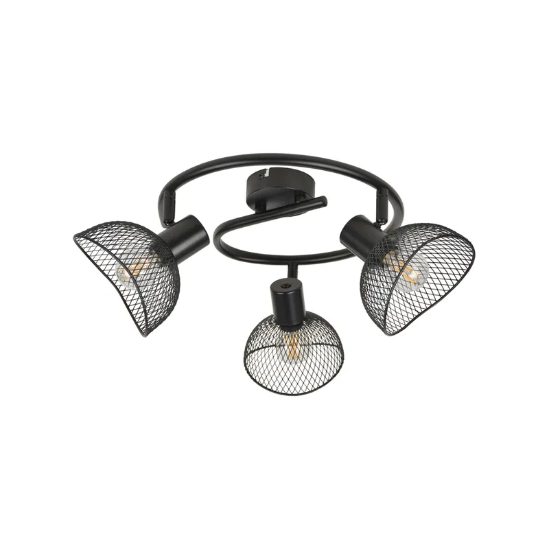 Dernière Chance Plafonnier noir E14 3x25W IRIS COREP