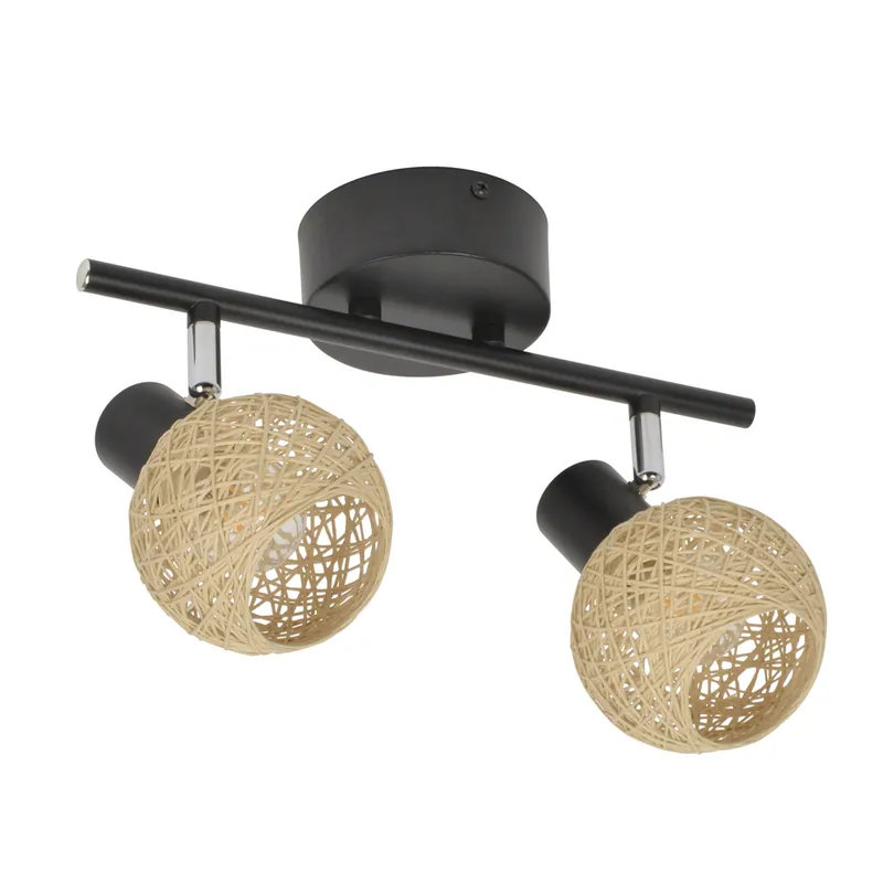 Réglette métal noir naturel E14 2x15W MALYA COREP Prix Cassé