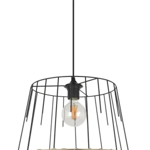 Nouvelle Collection Suspension noir et naturel E27 60W Ø35 cm KILAU - COREP