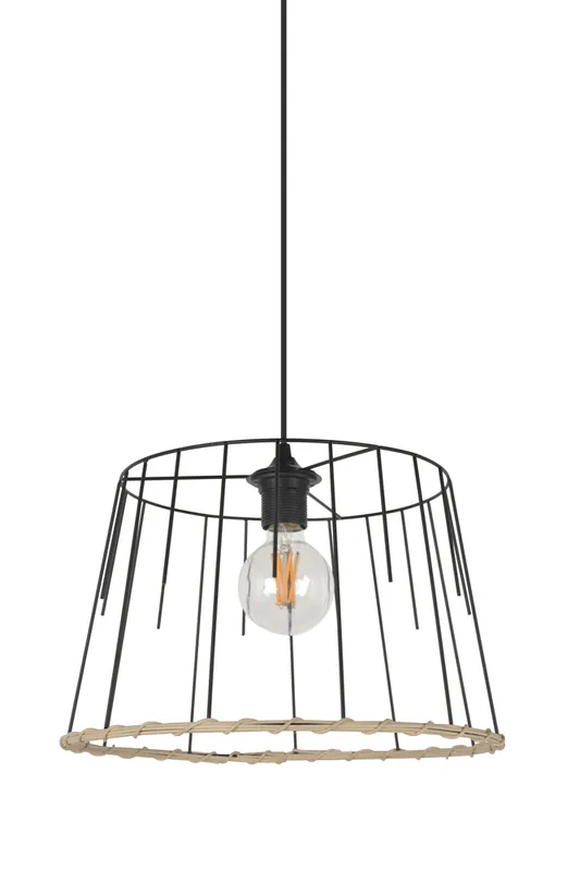 Nouvelle Collection Suspension noir et naturel E27 60W Ø35 cm KILAU - COREP