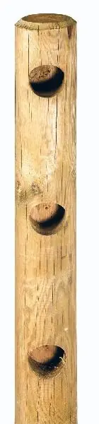 Poteau début/fin clôture bois ranch 3 perçages traité autoclave - Ø140 x 2000 mm - HENRY TIMBER Commande En Gros