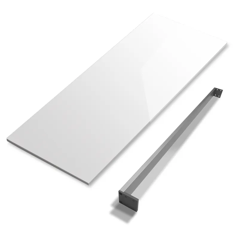 Affaire À Saisir Plateau de salle de bains Thana avec renfort L120 x H1,6 x P46 cm panneau de particules blanc