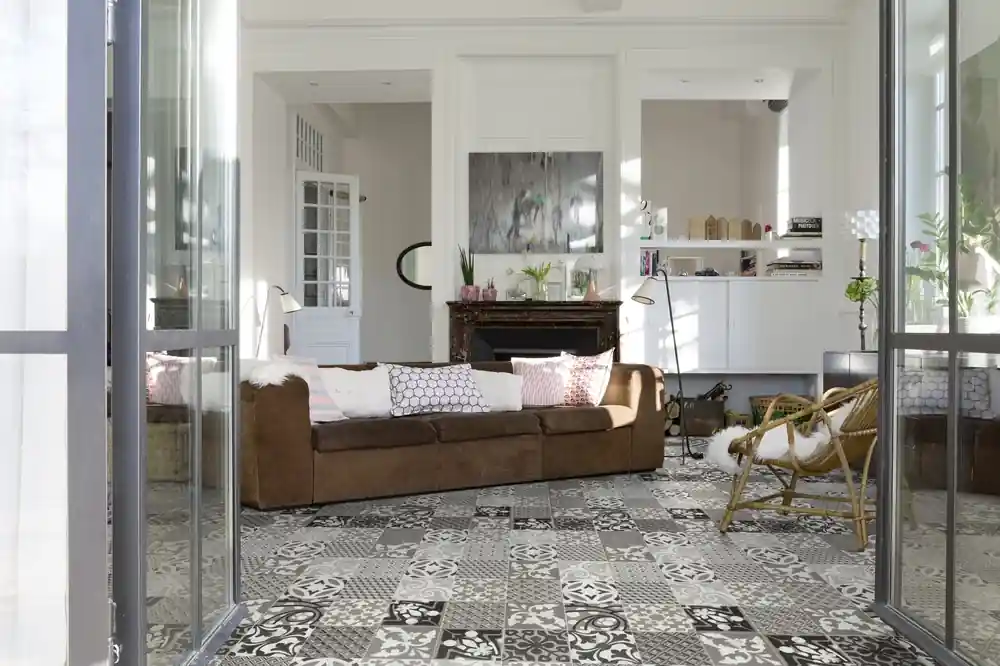 Sol PVC décor bois provence noir & blanc BOOSTER rouleau de 4 m vendu au m² GERFLOR Livraison Express