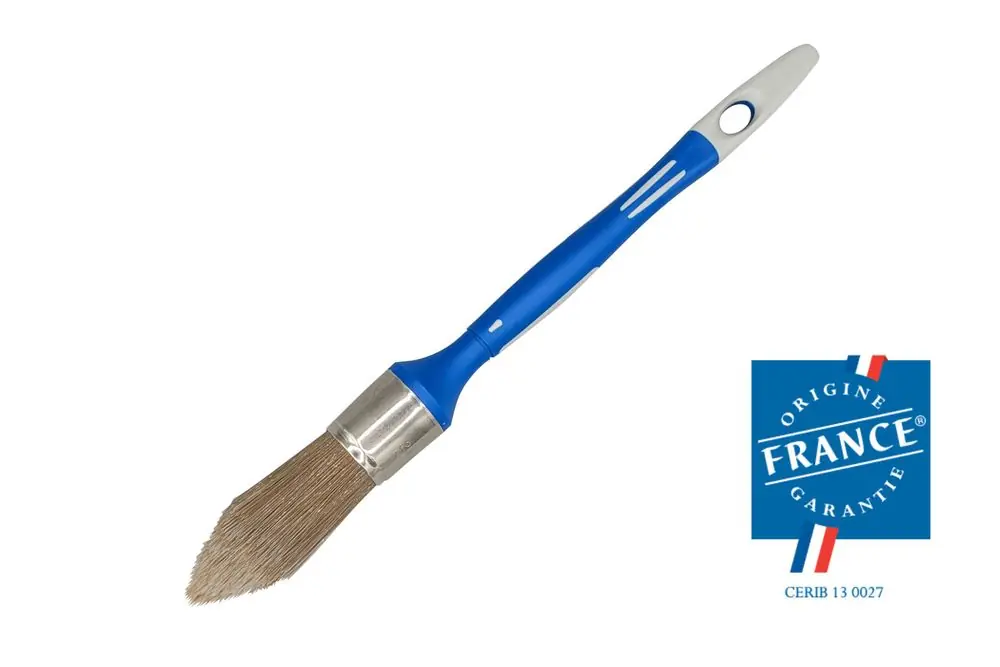 Pinceau à rechampir bi-matière Spécial Lasure et traitement du bois diamètre 25mm SAVY Certifié