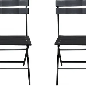 Commande En Gros Lot de 2 chaises de jardin pliable en plastique "Tenerife" - Gris anthracite HABITAT ET JARDIN