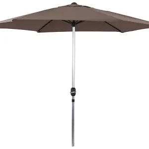 Vente Flash Parasol jardin droit Alu "Sol" - Rond - Ø 3m - Taupe HABITAT ET JARDIN