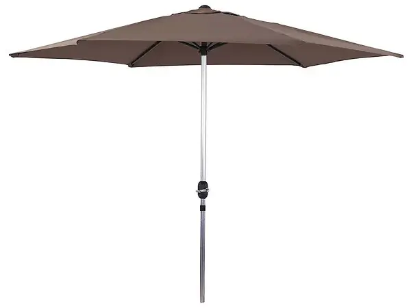 Vente Flash Parasol jardin droit Alu "Sol" - Rond - Ø 3m - Taupe HABITAT ET JARDIN