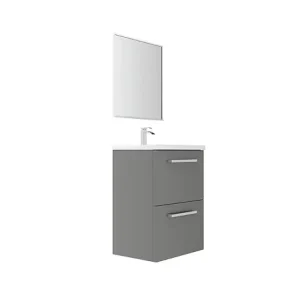 Offre Limitée 2 tiroirs salle de bain MDF - Gris clair - l.50xP.35xH.18cm VIF