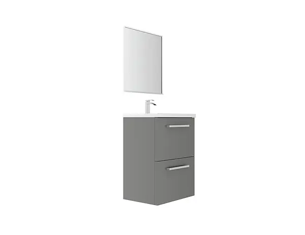 Offre Limitée 2 tiroirs salle de bain MDF - Gris clair - l.50xP.35xH.18cm VIF