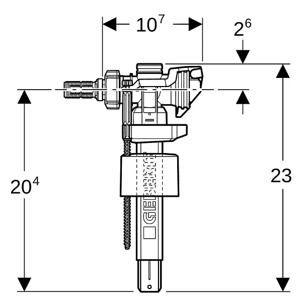 Robinet flotteur type 383, alimentation latérale, 3/8‘, mamelon laiton - - 281.002.00.5 GEBERIT Dernière Chance