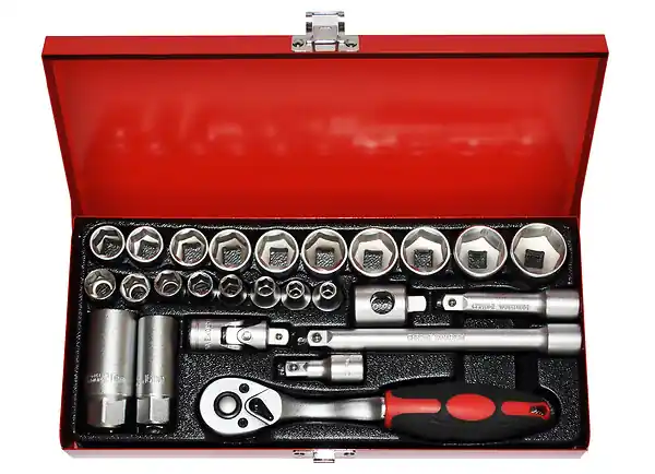 Coffret de serrage acier chrome-vanadium 26 pièces 3/8" PRECISION Réduction