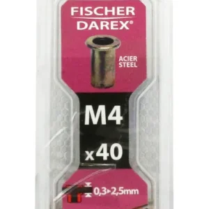 Achat Immédiat Écrous à sertir tête plate M4 - FISCHER DAREX