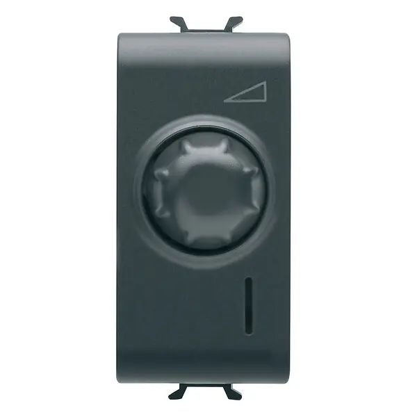 Authentique Variateur électronique rotatif ChoruSmart Noir satiné 1 module - GEWISS - GW12575