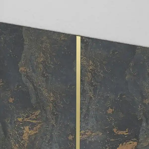 Jusqu'à Épuisement Des Stocks Profilé de jonction en Aluminium Finition Or Brossé pour Panneaux Muraux - 20x5x2100 mm AURLANE